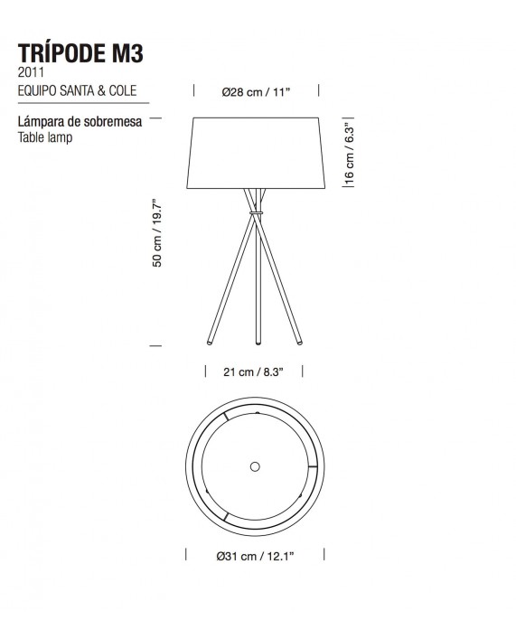 Santa & Cole Tripode M3 / G6 Table Lamp